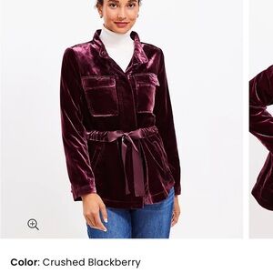 Brand new and never worn! Loft Velvet Utility jacket!